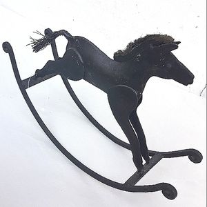 Vintage Metal Rocking Horse Home Decor  Vintage Display Toy Americana Folk Art
